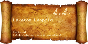 Lakatos Leopold névjegykártya