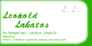 leopold lakatos business card